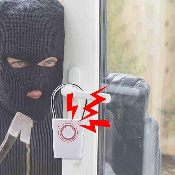 Door Alarm – ABS 120dB Battery Powered Vibration Sensor | Handle Entry Security - Image 3