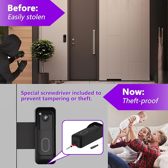 Blink Doorbell Mount, 90° Adjustable, Anti-Theft, No-Drill Mount - Image 7