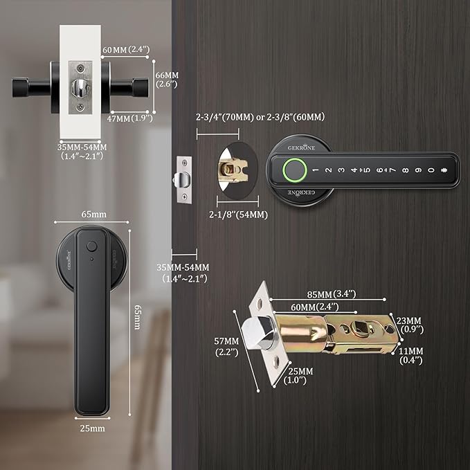 GEKRONE Fingerprint Smart Lever Lock TUYA APP Control Keyless Entry Bluetooth - Image 8