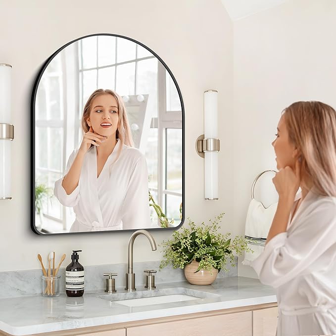 Arched Bathroom Mirror, Wall Mounted Mirror, Living Room, Hanging or Leaning - Image 4