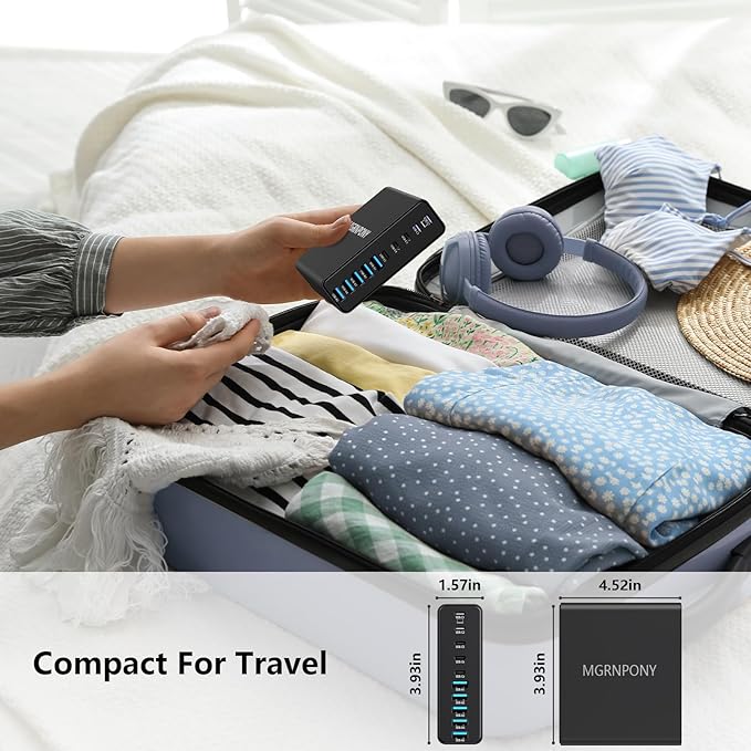 320W USB C Charger Block, 10-Port USB C Charging Station GaN III PD 65W Laptop - Image 6