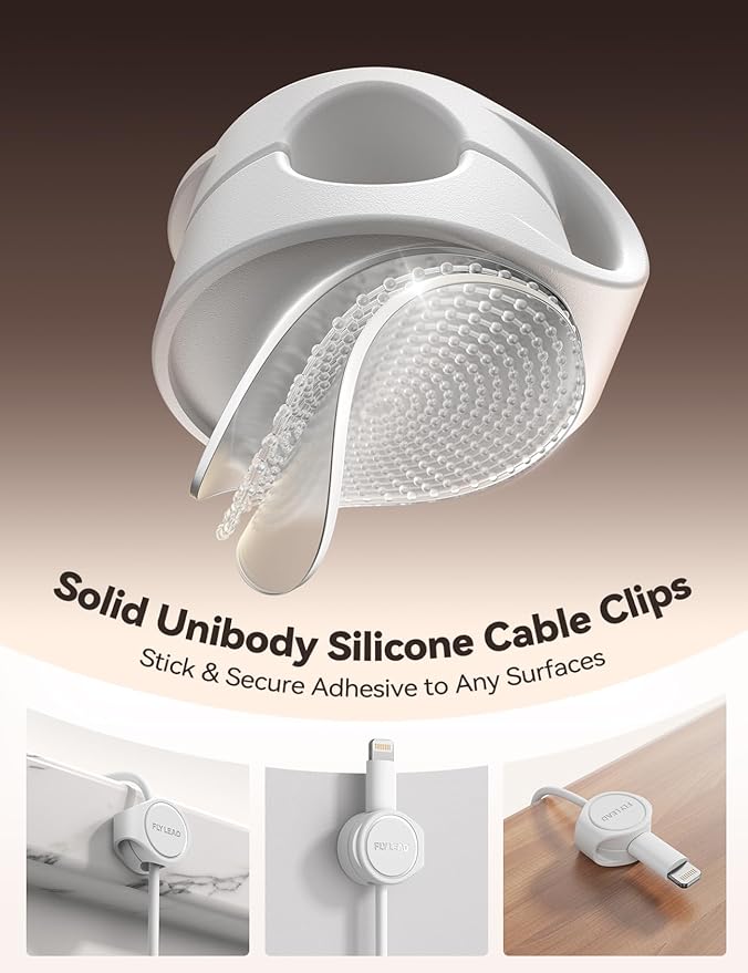 8-Pack Cord Organizer Silicone Magnetic Cable Clips Desk Wire Management - Image 3