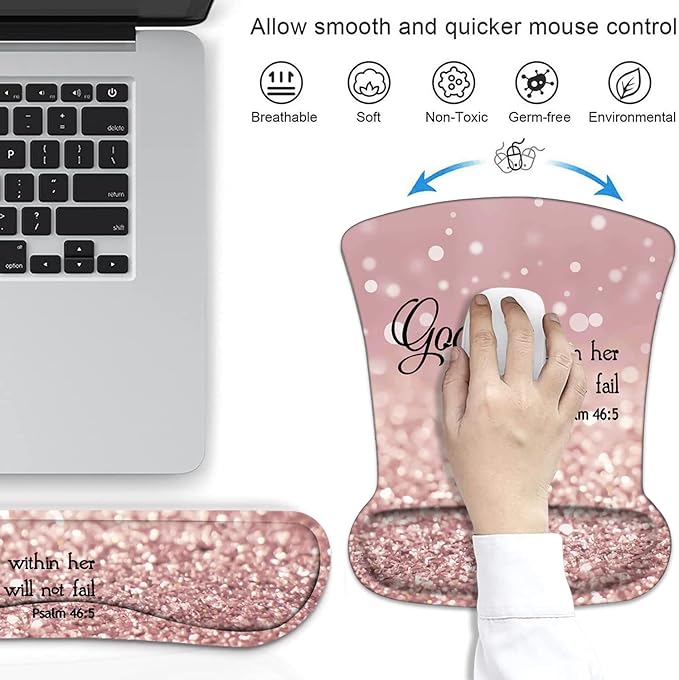Ergonomic Mouse Pad Wrist Support and Keyboard Wrist Rest Set - Image 2