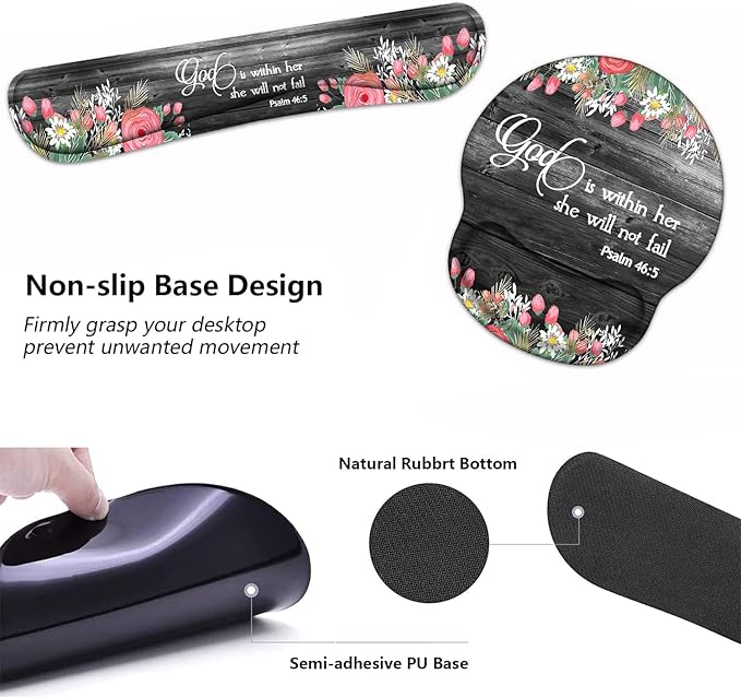 Keyboard Wrist Rest and Mouse Pad Wrist Support Set - Image 5