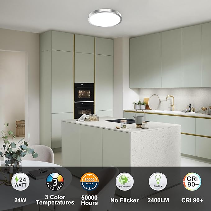 hykolity 12 Inch Selectable CCT LED Round Flat Panel Light, 24W - Image 7