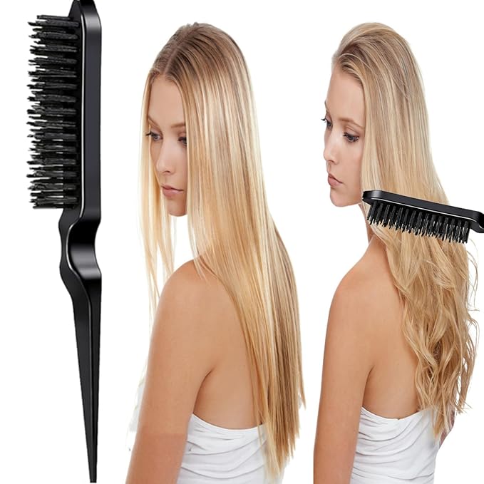 5Pcs Slick Back Brush Set with Topsy Tail Tool, Teasing Bristle, Rat Comb - Image 4
