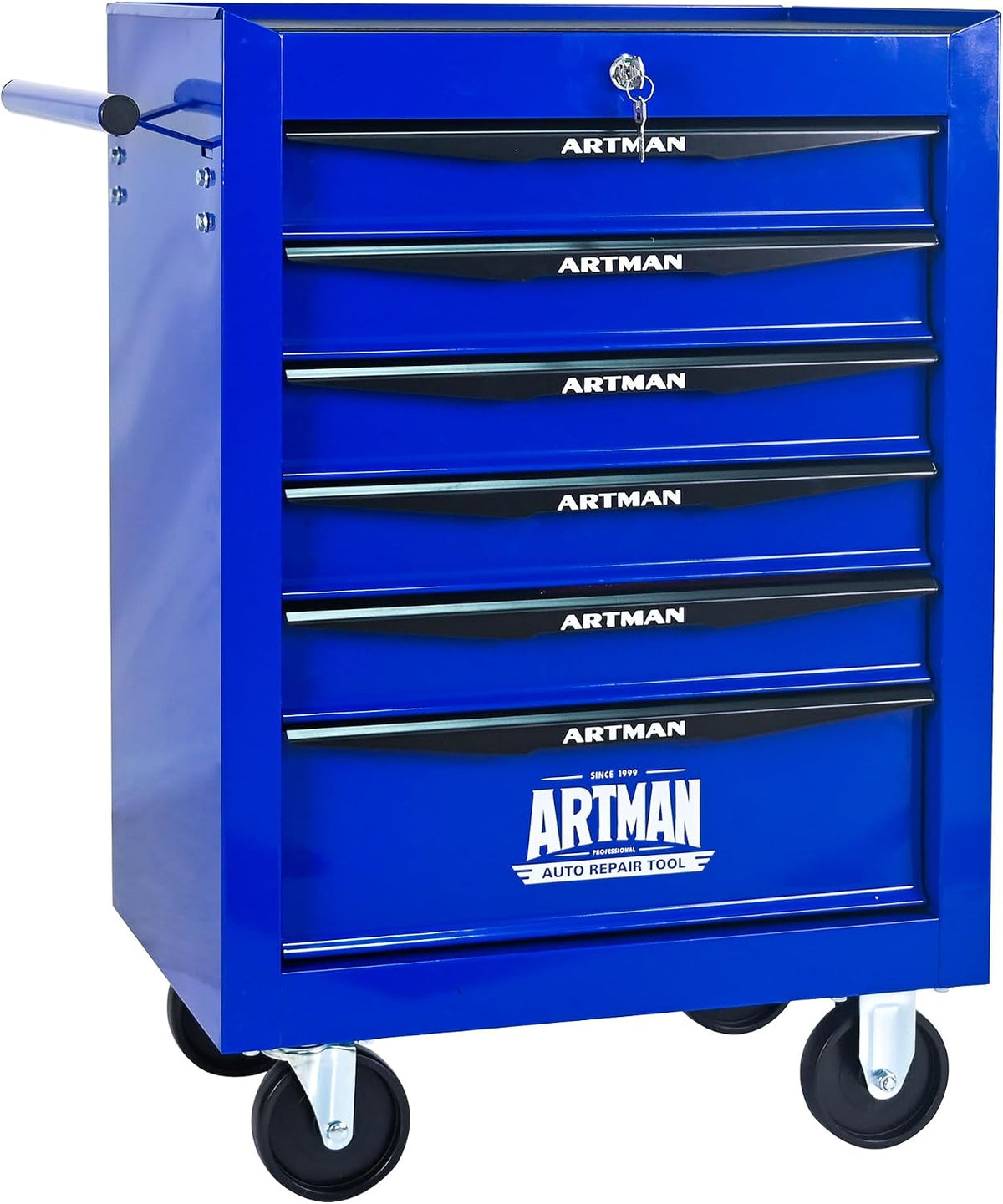 6-drawer heavy-duty rolling tool chest, lockable box organizer, main product view