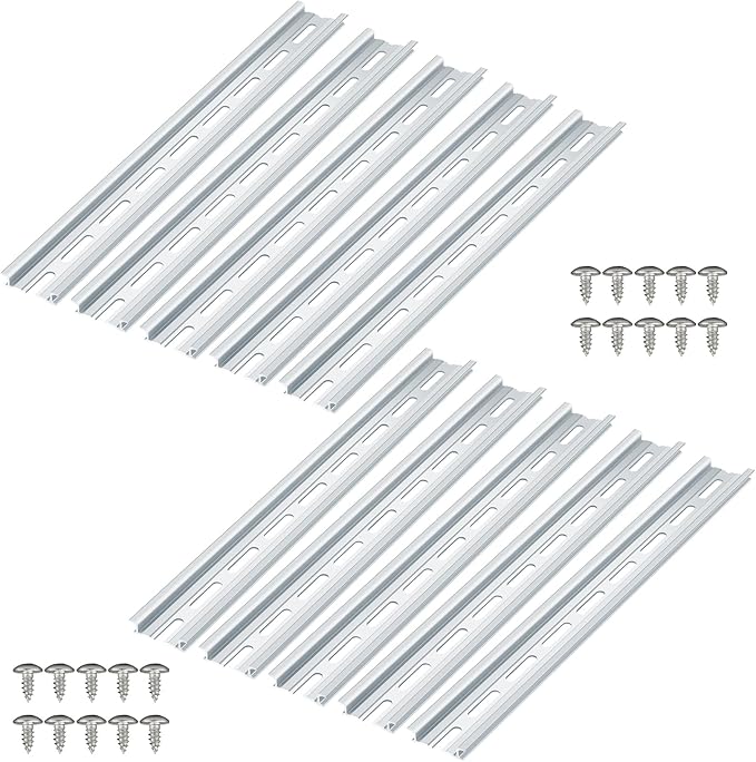 VAMRONE 10 Piece Aluminum DIN Rails, 12 Inches Long, 35mm Wide, 7.5mm High by VAMRONE