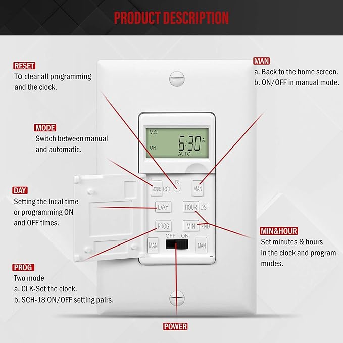 ENERLITES - HET01-C-W Programmable Digital Timer Switch - Image 3