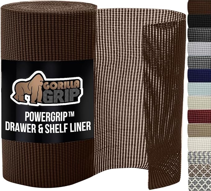 GORILLA GRIP powerGRIP Drawer Shelf and Cabinet Liner, Thick Strong Hold by GorillaGrip