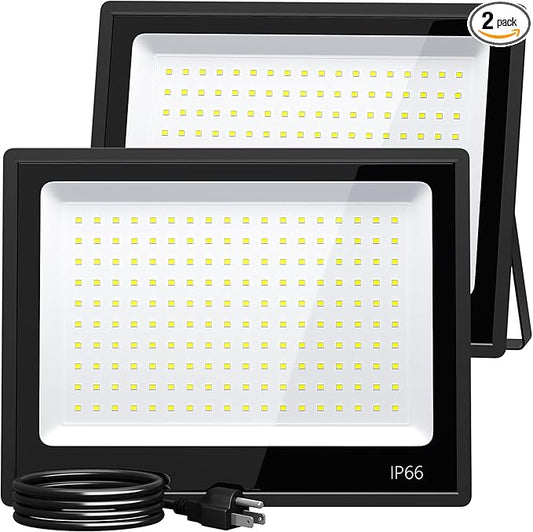XXBSAZ 150W LED Flood Light Outdoor, High Output Plug-in & Hardwired Security by XXBSAZ