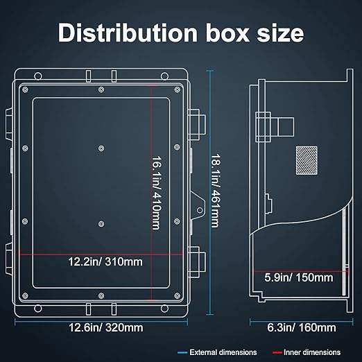 Namunanee Outdoor Electrical Junction Box, ABS Water Resistant Enclosure - Image 5