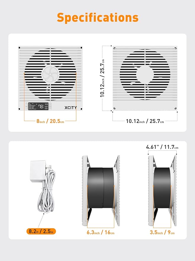 Xcity 8-Inch Room to Room Fan, Through-the-Wall Air Transfer Fan - Image 2