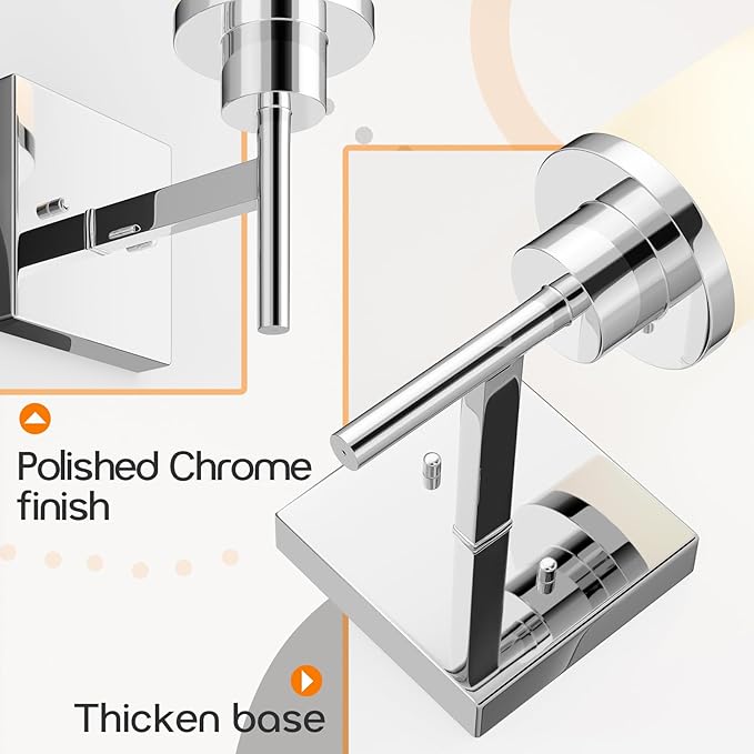 AONEON Vanity Lights Polished Chrome Bathroom Light Fixtures - Image 4