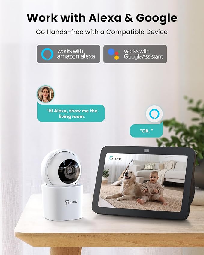 CAMSTRO 3K Indoor Security Camera, 360°PTZ Home Baby/Pet Monitor, Auto Tracking - Image 7