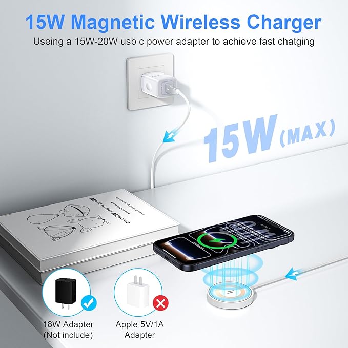 for iPhone 17 Pro Max Magsafe Charger 2Pack Magnetic Wireless Charger - Image 2