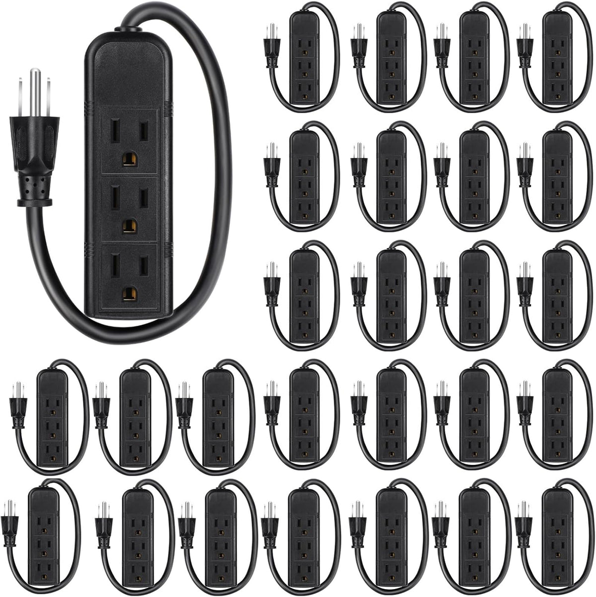 Copkim 20 Pack 3 Outlet Power Strip Extension Cord