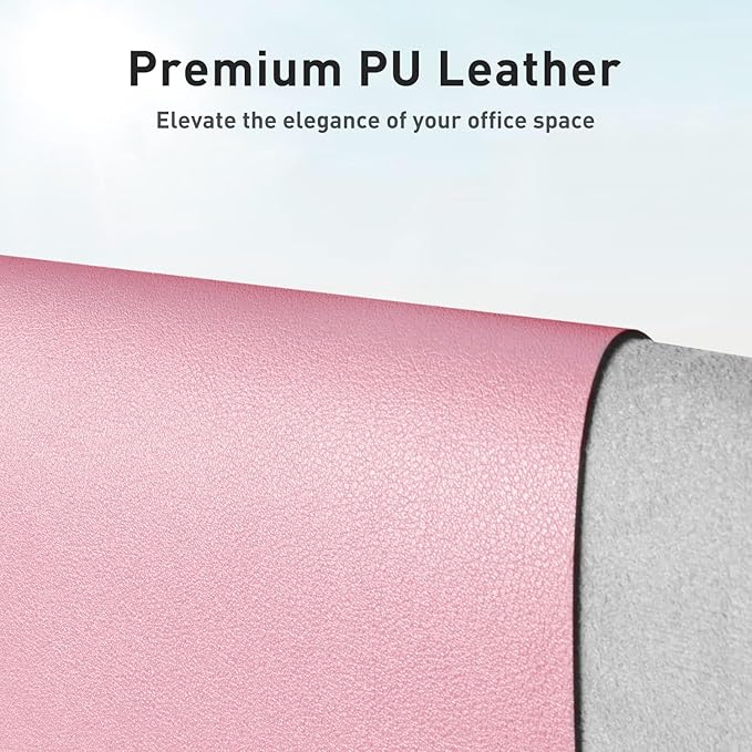 Aothia Leather Desk Pad Protector, Mouse Pad, Office Desk Mat, Non-Slip PU - Image 2