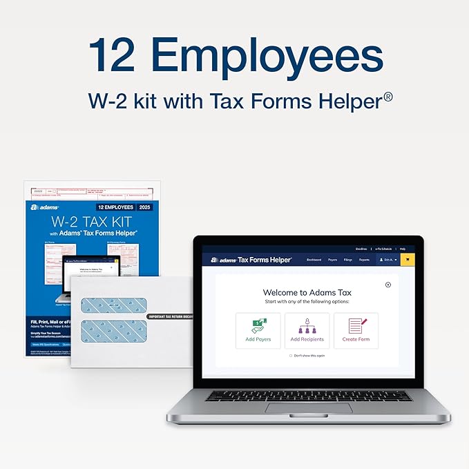 Adams W-2 Forms 2025, 6-Part Kit - Image 2