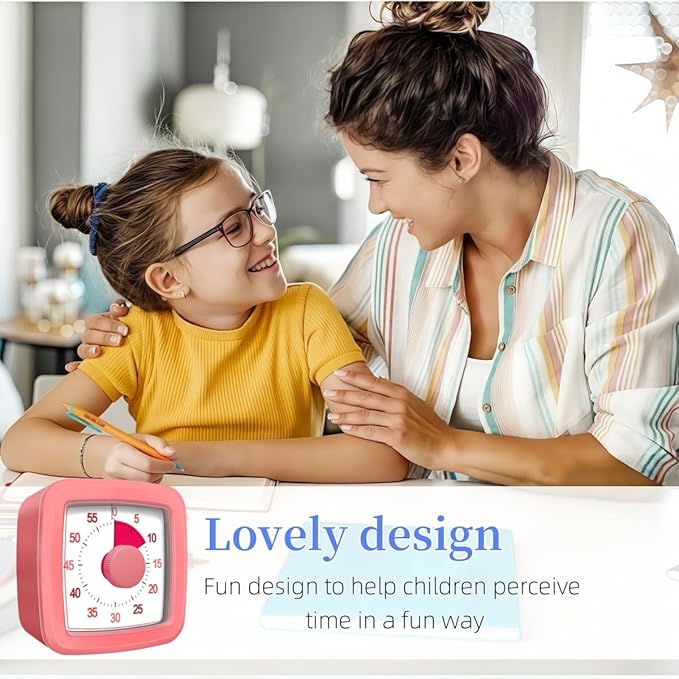 60 Minute Visual Timer for Kids and Adults, Non-Ticking 5.5 Inch Large Visual - Image 4