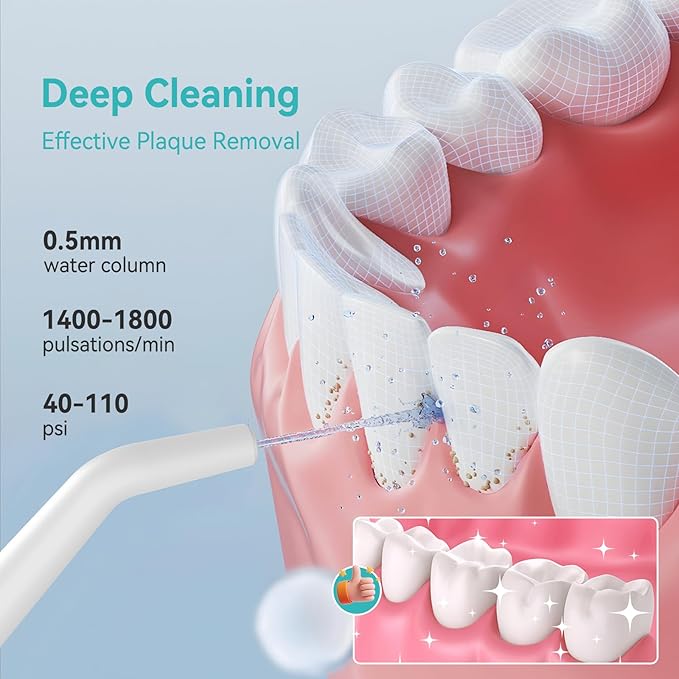 Water Dental Flossers for Teeth, 300ML Cordless Portable Electric Water Flosser - Image 2