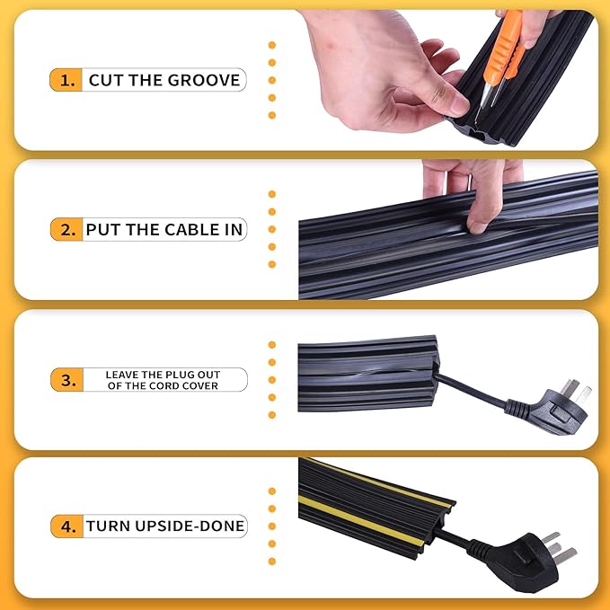 6FT Floor Cord Cover-Cord Cover Floor, Power Cable Protector Soft Extension - Image 4