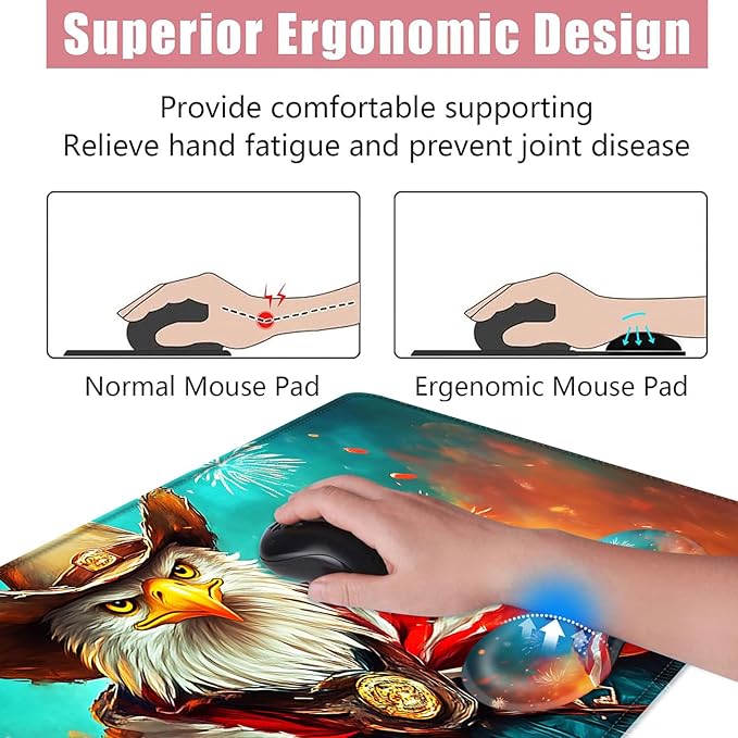 BFUKVOU Large Keyboard Mouse Pad Set, Extended Mouse Pad+Keyboard Wrist Rest - Image 5