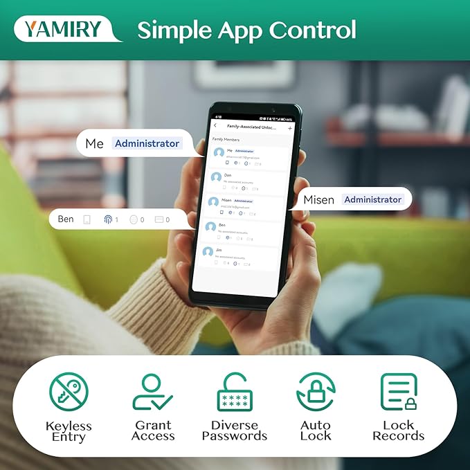 Smart Deadbolt Door Lock with Keypad:Yamiry Fingerprint Keyless Entry Deadbolt - Image 5