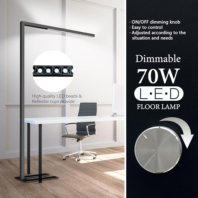 STERREN 77" LED Floor Lamp, 7350LM Dimmable Eye-Care Standing Piano Lamp - Image 5