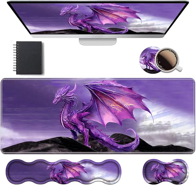 Ergonomic Keyboard Wrist Rest & Mouse Pad Wrist Rest Set, Large XXL Gaming Desk by Unknown
