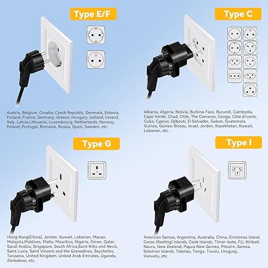 HYTED 1600W 220V to 110V Voltage Converter, Universal Power Plug Adapter - Image 6
