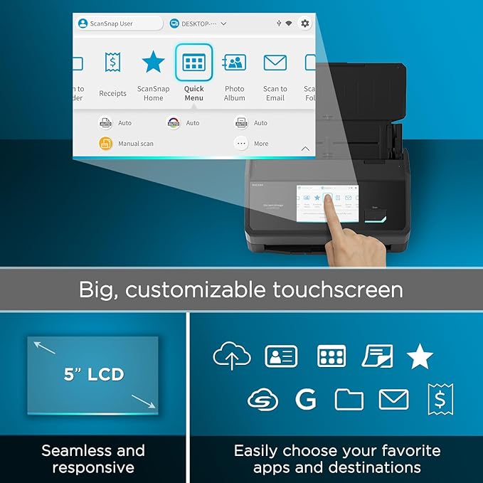 ScanSnap iX2500 Premium Wireless or USB High-Speed Cloud Enabled Document - Image 5