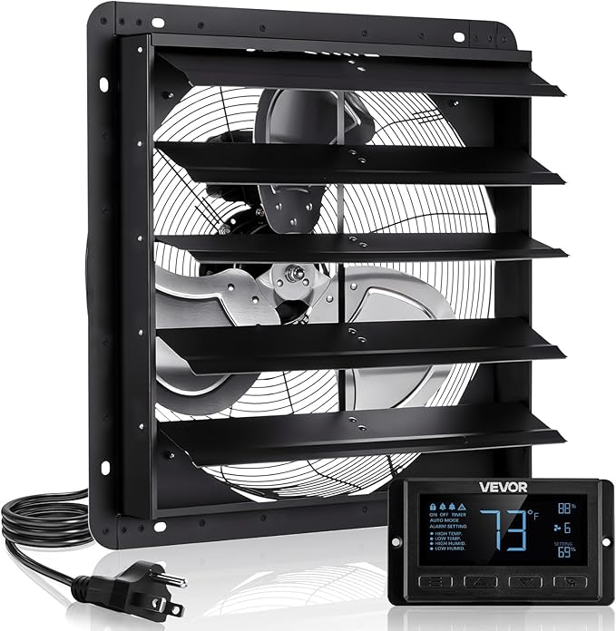VEVOR 20 inch Shutter Exhaust Fan, Wall Mounted Attic Vent Fan by VEVOR