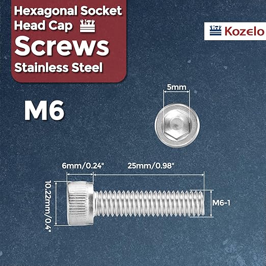 Kozelo 50pcs Socket Head Cap Screws - Image 2