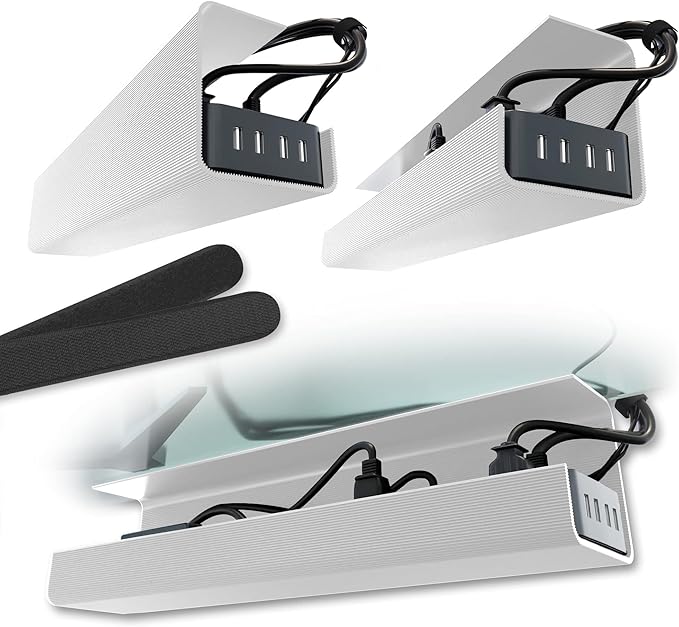 No-Screw Under Desk Cable Management Tray by ScandinavianHubCableTrays
