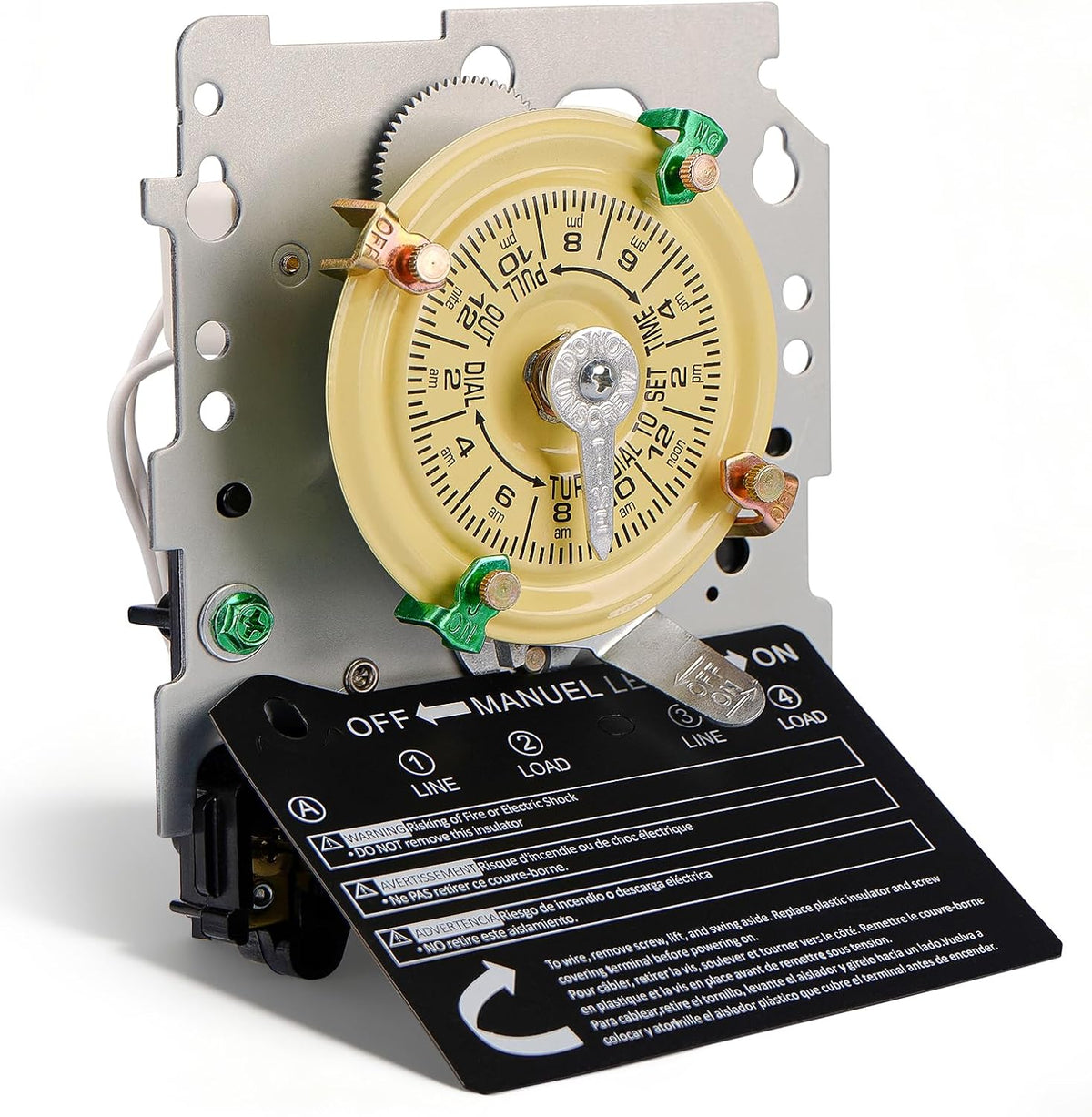 T104M Mechanical Timer Switch, 208-277 VAC 5HP 40A DPST Pool Pump Timers