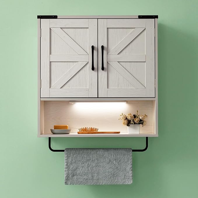 Bathroom Wall Cabinet Over Toilet 24x24 Inch Farmhouse Medicine Cabinet by OONNEE