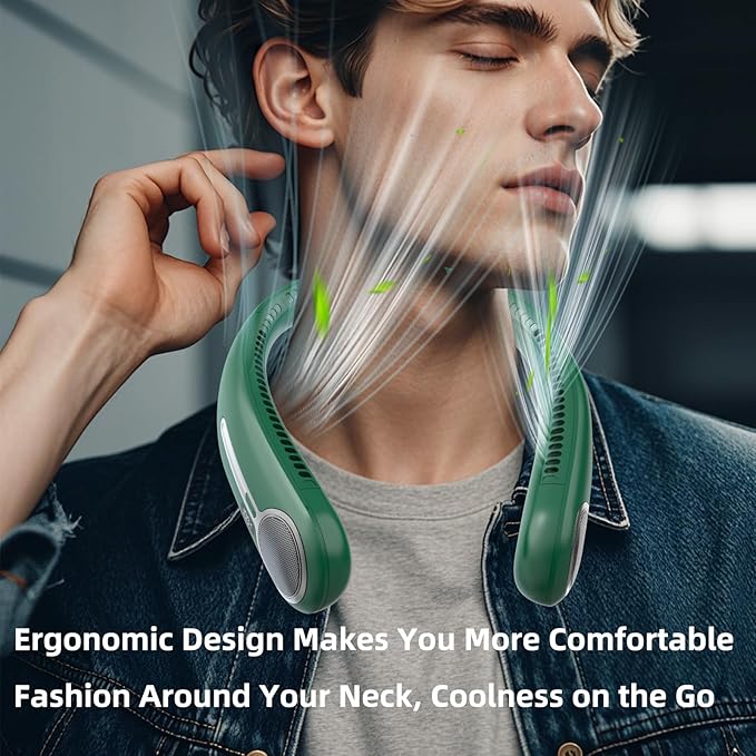 Kinhowly Portable Neck Fan, Hands Free Personal Wearable Bladeless Fan - Image 7