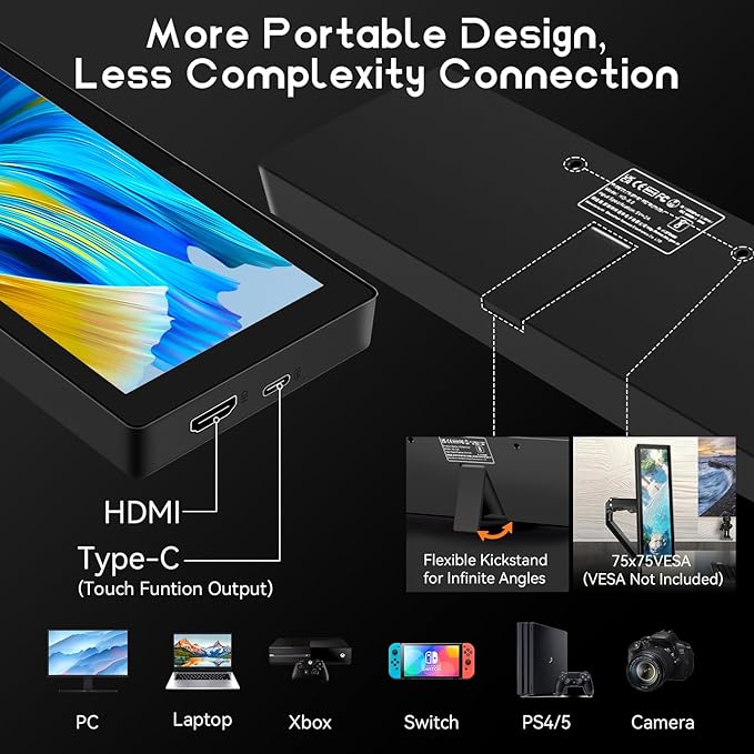 Upgraded 8.8 Inch Small Touchscreen Monitor, PC Temperature Display, PC Sensor - Image 6
