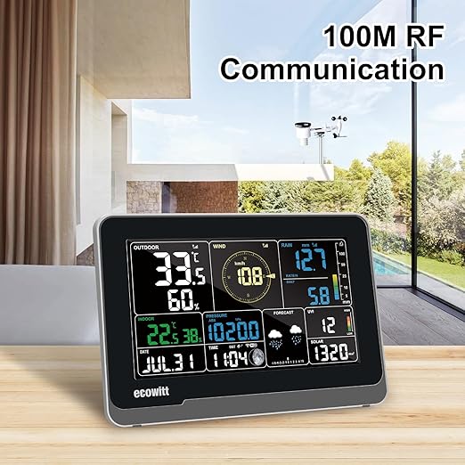 ECOWITT WS3901 Wi-Fi Weather Station Kit, Includes WS3900 7.5'' Colored LCD - Image 8