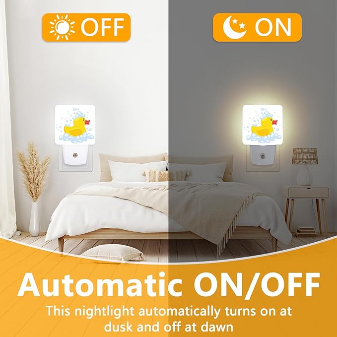 GANTINIR Night Light, Plug-into Cartoon Duck Nightlight White LED Lamp - Image 6