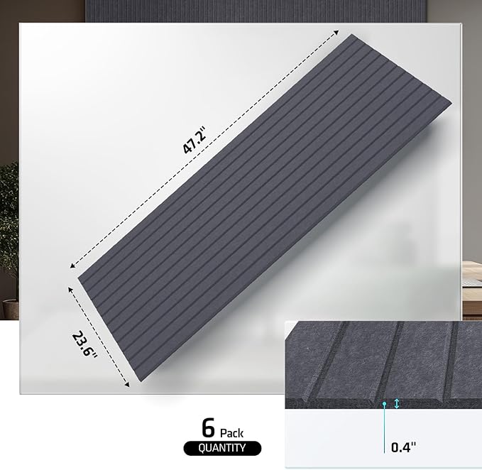 UMIACOUSTICS 6 Packs Acoustic Panel, 47.2 x 23.6 Inches Decorative Sound Proof - Image 3