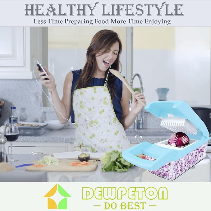 Pro-Series 16-in-1 Vegetable Chopper, Dewpeton Mandoline Slicer, Veggie Chopper - Image 5