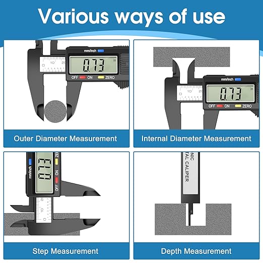 Digital Caliper Calipers Measuring Tool, 0-6inches Electronic Caliper - Image 4