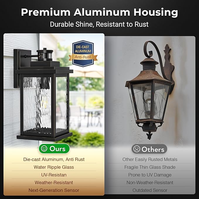 VIANIS Large Motion Sensor Outdoor Lights 2 Pack, Dusk to Dawn Outdoor Lighting - Image 7