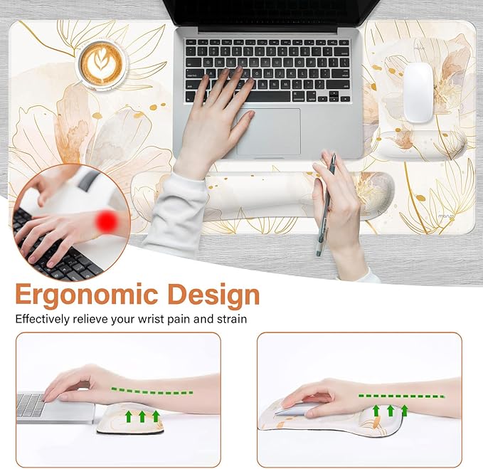 MOSISO Desk Mat Keyboard Mouse Pad Set, Large Gaming Mouse Pad&Keyboard Wrist - Image 2