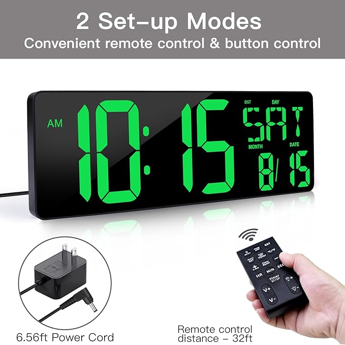 XREXS Large Digital Wall Clock - Image 3