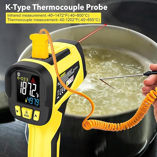 Infrared Thermometer Temperature Gun, TEMIRUP Non-Contact Digital IR Laser Temp - Image 3