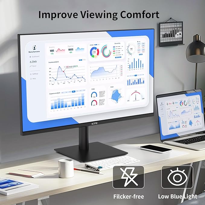 KTC 27 Inch QHD Computer Monitor, 2K 100Hz IPS Gaming Monitor, 1440P Frameless - Image 4