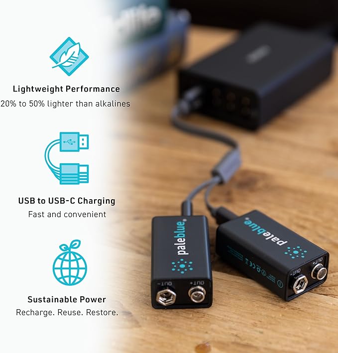 paleblue USB Rechargeable 9V Batteries - Image 3